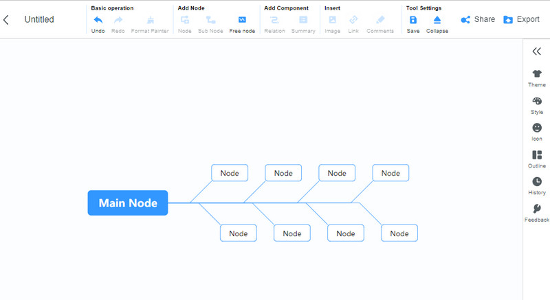 MindOnMap Προσθήκη κόμβου