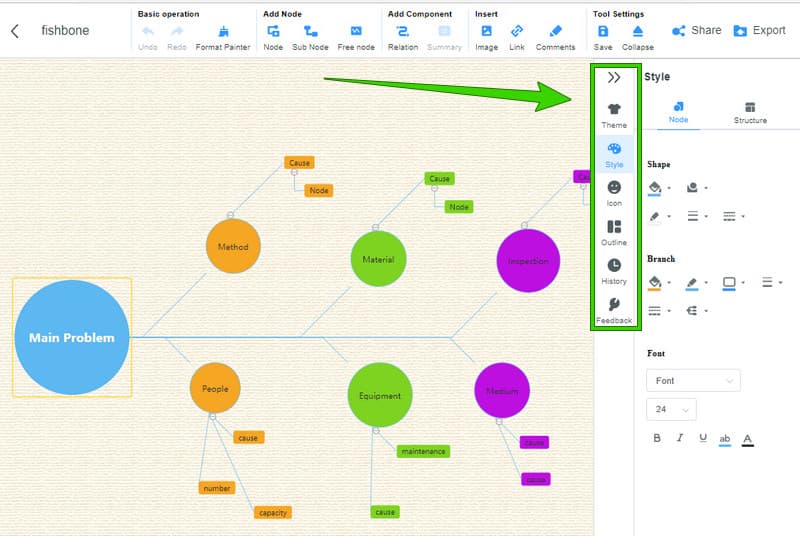 ម៉ឺនុយបង្កើនប្រសិទ្ធភាព MindOnMap