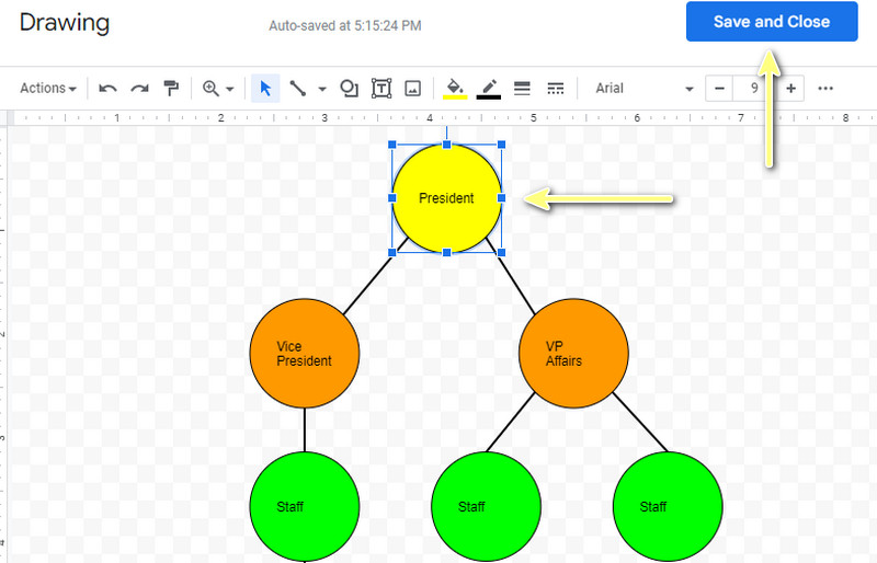 Organisasiegrafiek Google Docs