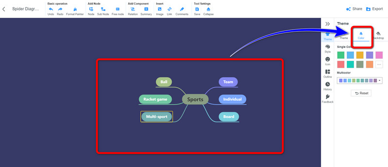 Riempi il menu del diagramma