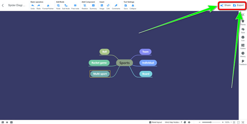 Kopīgojiet un saglabājiet diagrammu