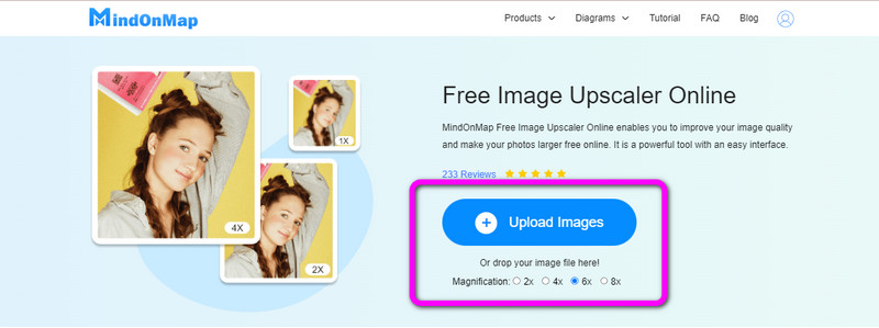 MindOnMap Image Upscaler عبر الإنترنت