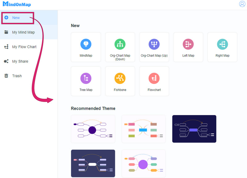 MindOnMap ส่วนใหม่