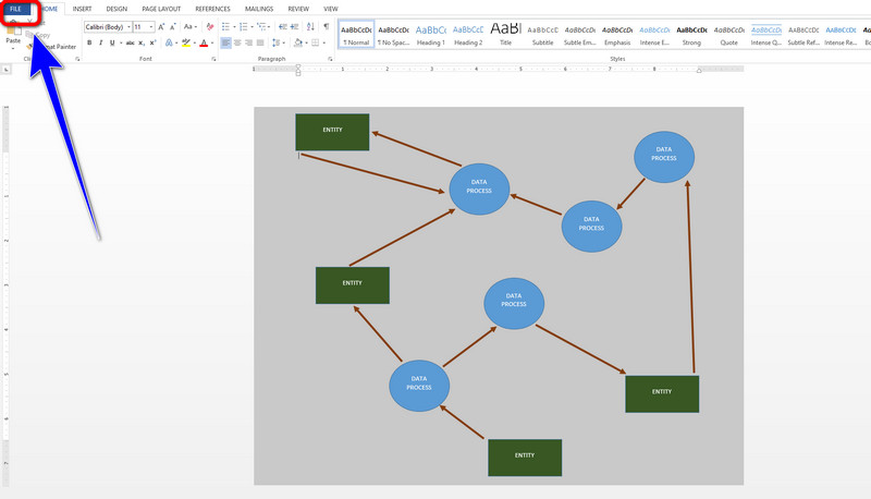 บันทึก Dataflow Diagram Word