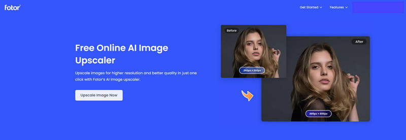 Fotor Upscaler di immagini online