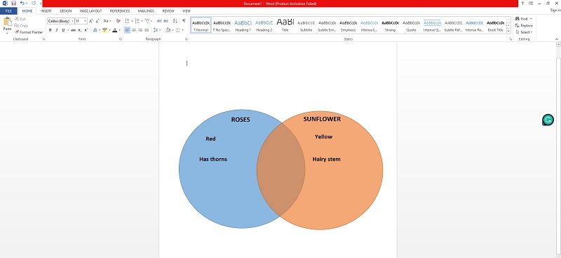 Tekstas Venn diagrama