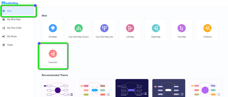 Noua diagramă de flux Selectați