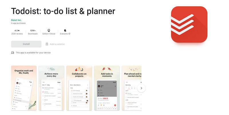 Todoist plānotājs