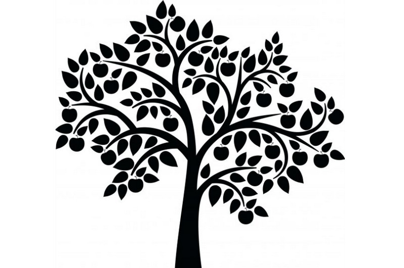 family tree clipart black and white