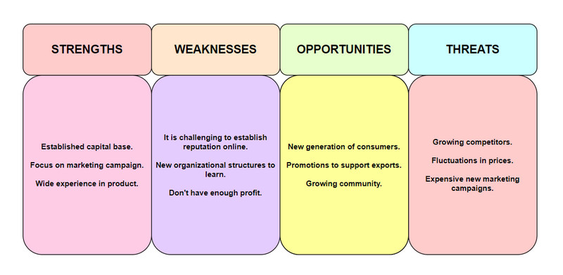 ตัวอย่างการวิเคราะห์ SWOT ในการตลาด