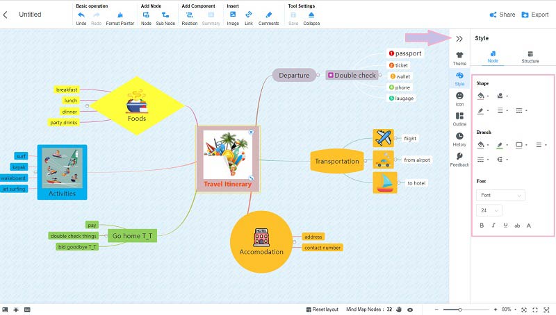 Spider Diagram Mind Map Insert Color