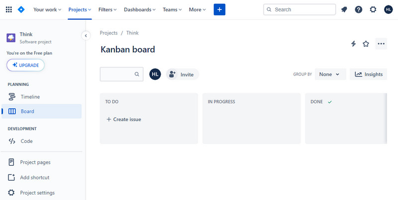 Kanban ဘုတ်အဖွဲ့ Jira