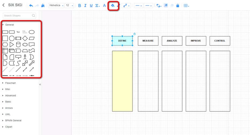 Začněte vytvářet diagram