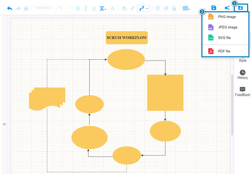 Exportar flujo de trabajo Scrum