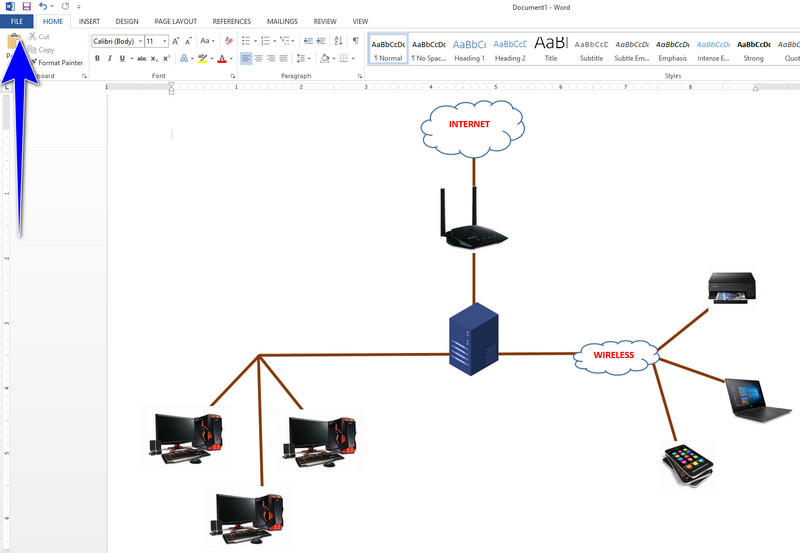 Salvestage diagramm Word