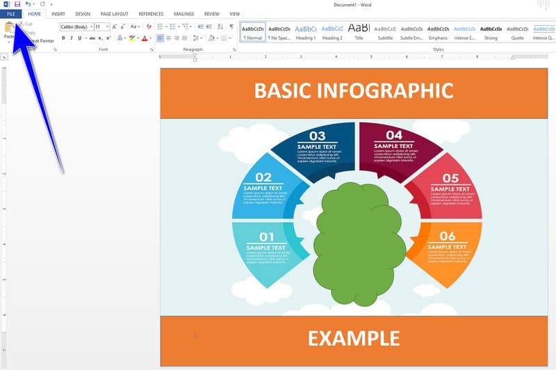 Simpan MS Word Infografik