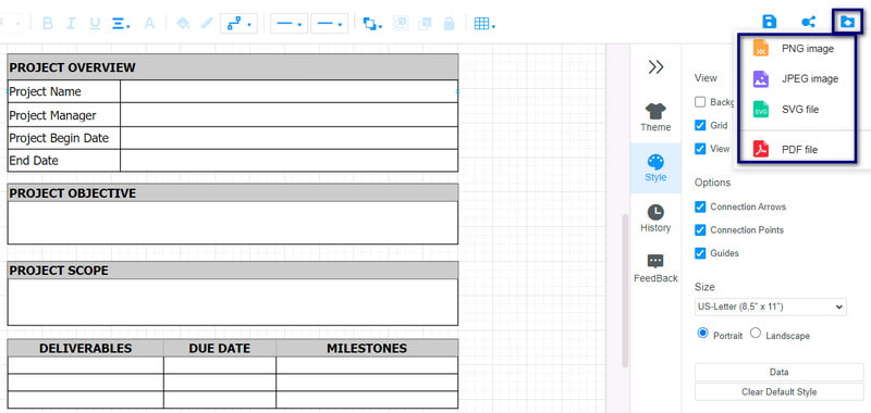 Enregistrer le diagramme