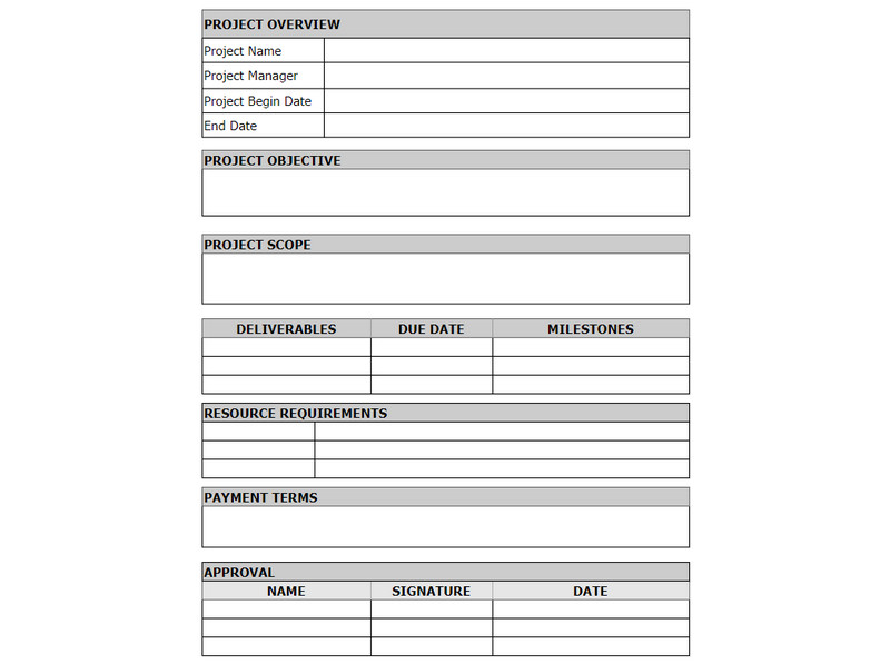 Plantilla de declaración de trabajo