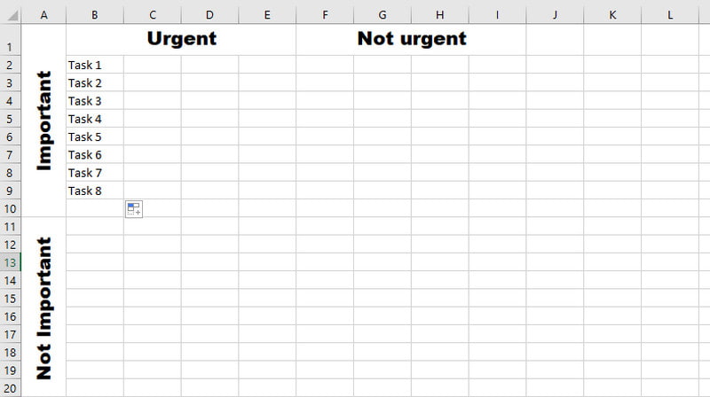 Excel sütunlarını təyin edin