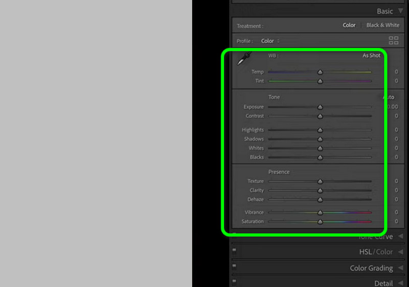 ทำ Lightroom พื้นหลังสีเทา