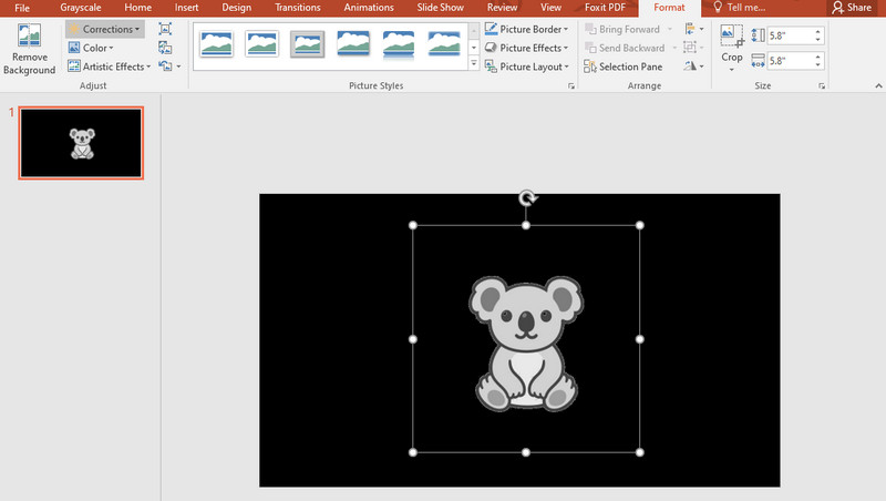 Powerpoint တွင် Transparent ကို ဖယ်ရှားခဲ့သည်။