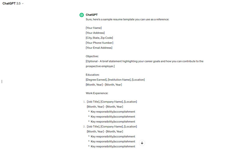 ChatGPT Resume Writer