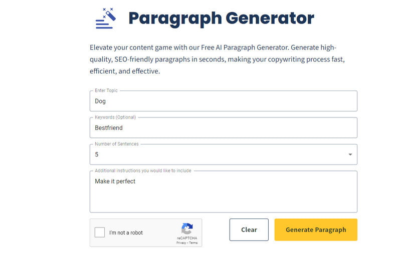 Quattr ai Paragraph Generator