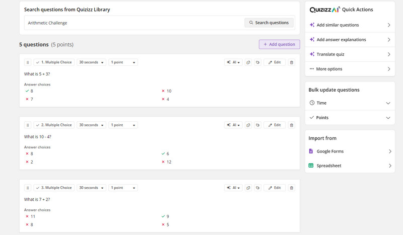 Quizizz ප්‍රශ්න උත්පාදක යන්ත්‍රය