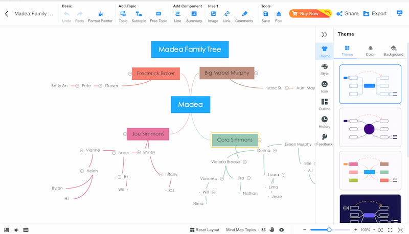 Mindonmap tēma un stili