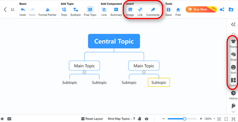 سایر توابع اضافی برای ایجاد Wbs در Mindonmap