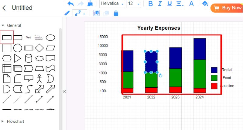 Crea grafico segmentato