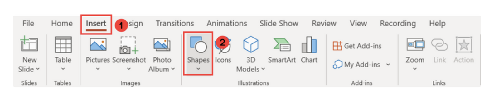 Powerpoint Přidat tvar