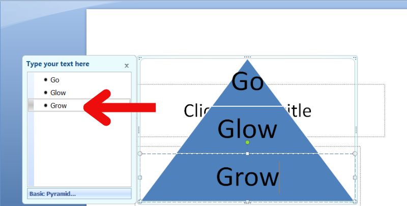 Put Text Label In Pyramid