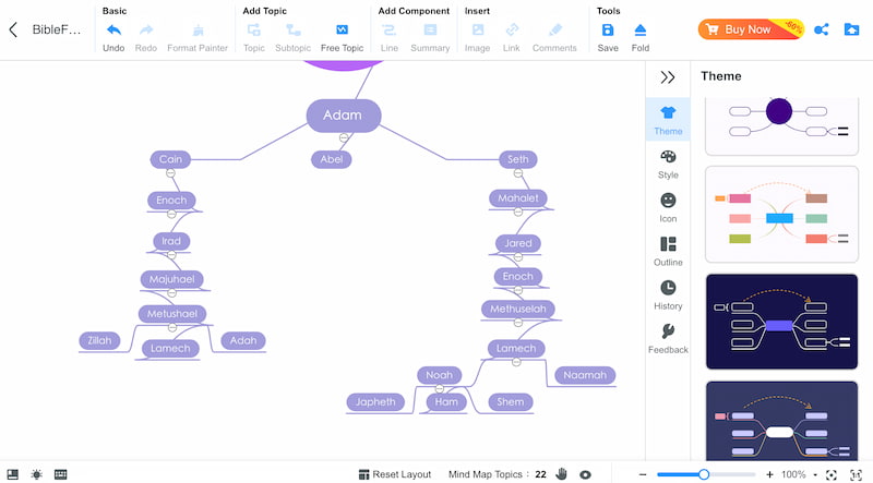 ប្រធានបទ និងរចនាប័ទ្ម Mindonmap