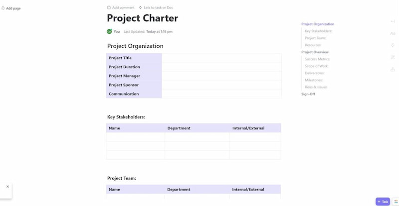 Business Process Improvement Project Charter