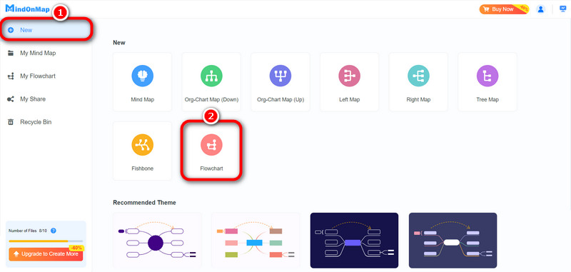 Click New And Choose Flowchart