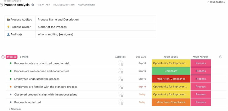 Process Audit And Improvement