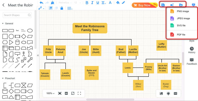 Save And Share Link Or Export To Share Family-Tree