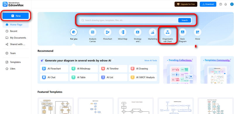 Səhifəni ziyarət edin və üç yolla Amazon Org Chart yaradın