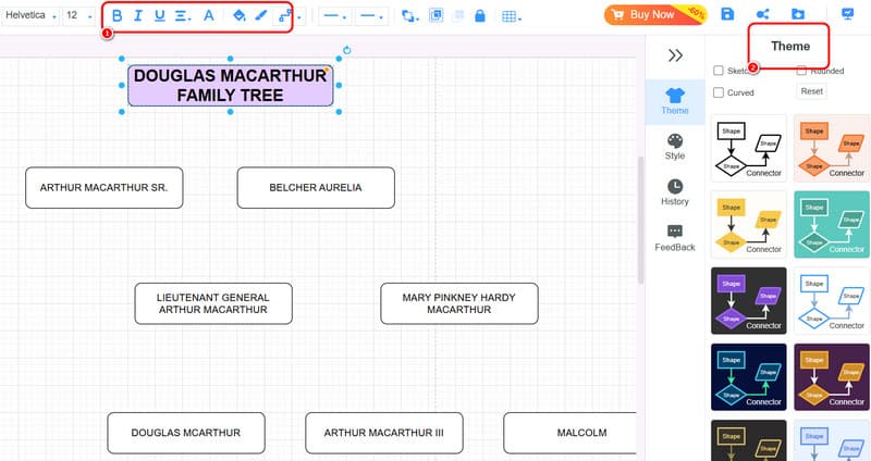 Funktsiyalar mavzusi Mindonmapdan foydalaning