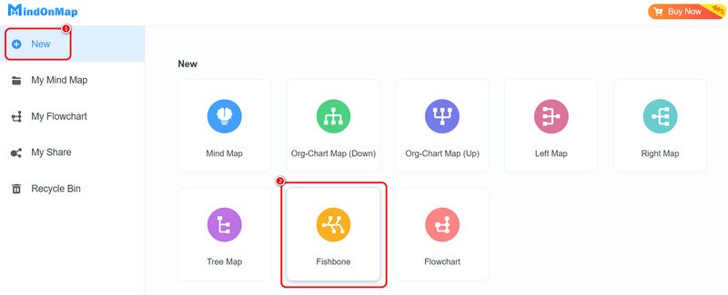 Жаңа Fishbone үлгісі Mindonmap
